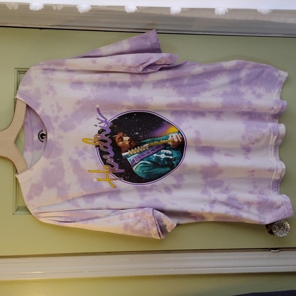 Women's Jimi Hendrix lillac white tye dye t-shirt XL - Picture 1 of 5